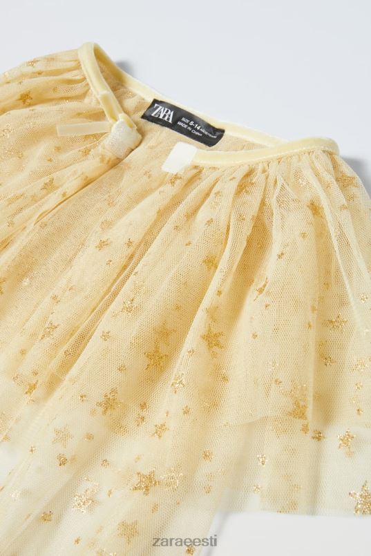 Zara sädelev haldjakostüümi keeb lapsed kuldne Riietus 42F0H1595