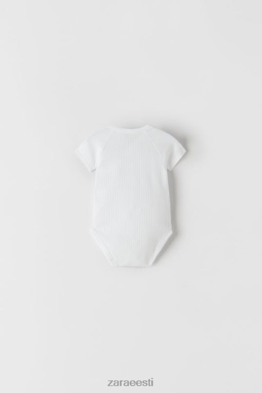Zara kolmes komplektis lühikeste varrukatega liibuvaid bodysid lapsed valge Riietus 42F0H1575