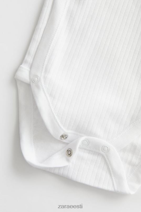 Zara kolmes komplektis lühikeste varrukatega liibuvaid bodysid lapsed valge Riietus 42F0H1575