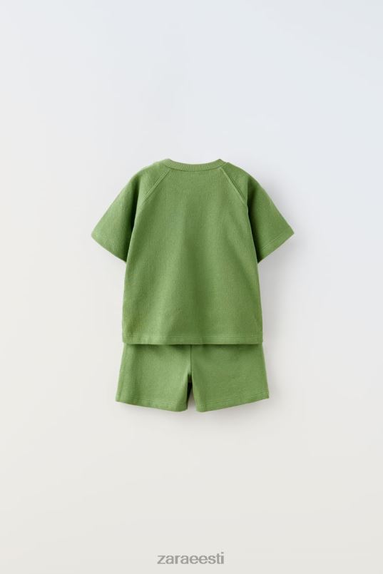 Zara krepp-spordidress lapsed roheline Riietus 42F0H1551