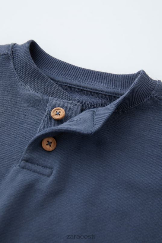 Zara nööpidega henley dressipluus lapsed sinine Riietus 42F0H1552