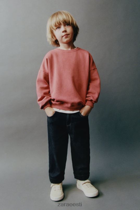 Zara pestud õmblustega dressipluus lapsed punane/oranž Riietus 42F0H1555