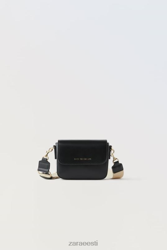 Zara põhiline crossbody kott lapsed must tarvikud 42F0H1538