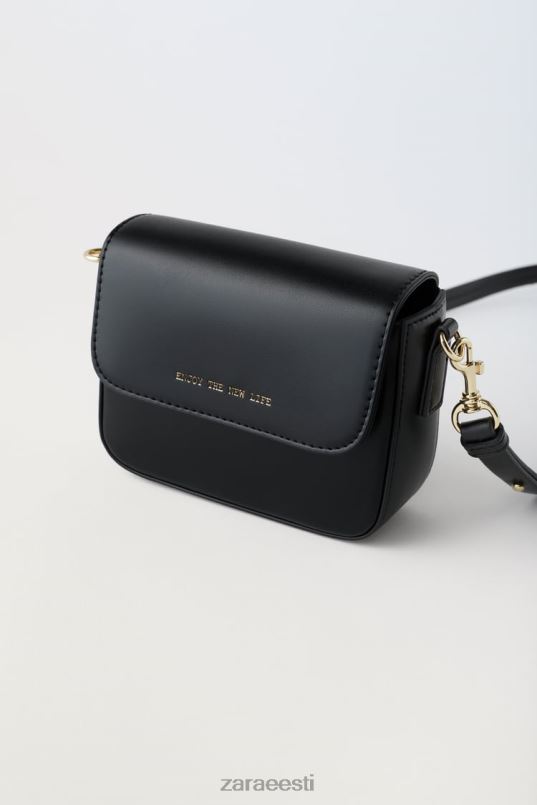 Zara põhiline crossbody kott lapsed must tarvikud 42F0H1538