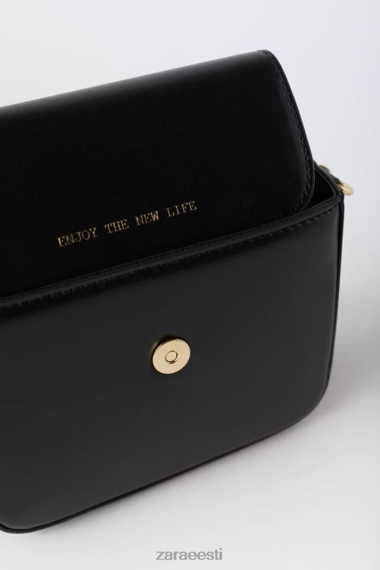 Zara põhiline crossbody kott lapsed must tarvikud 42F0H1538