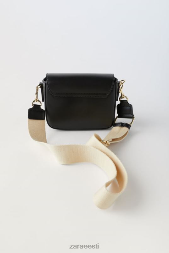 Zara põhiline crossbody kott lapsed must tarvikud 42F0H1538
