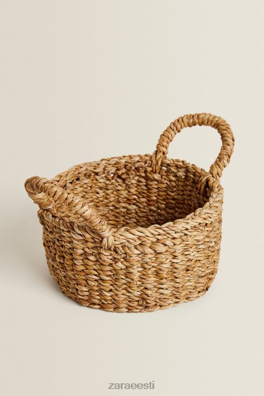 Zara kootud korv sangadega unisex helebeež tarvikud 42F0H1698