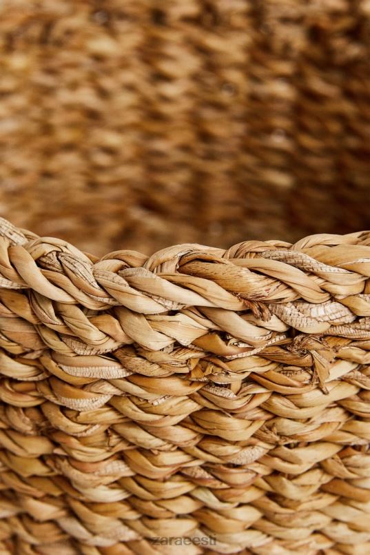 Zara kootud korv sangadega unisex helebeež tarvikud 42F0H1698