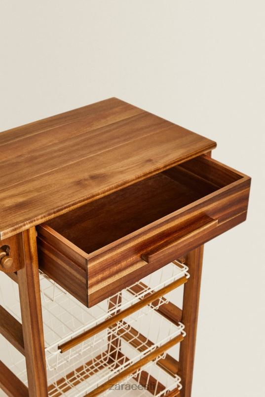 Zara puidust ja metallist ratastega panipaik unisex helebeež tarvikud 42F0H1680