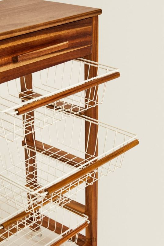 Zara puidust ja metallist ratastega panipaik unisex helebeež tarvikud 42F0H1680