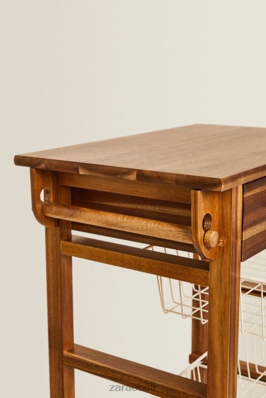 Zara puidust ja metallist ratastega panipaik unisex helebeež tarvikud 42F0H1680