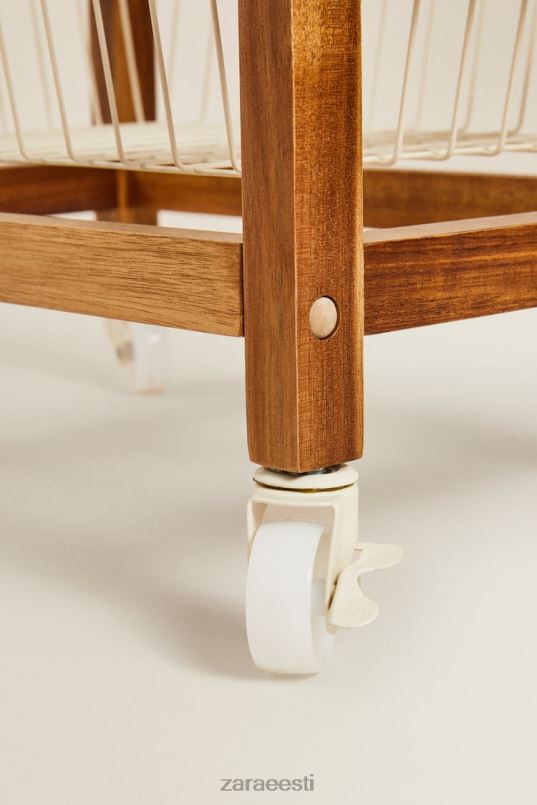 Zara puidust ja metallist ratastega panipaik unisex helebeež tarvikud 42F0H1680