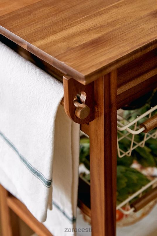 Zara puidust ja metallist ratastega panipaik unisex helebeež tarvikud 42F0H1680