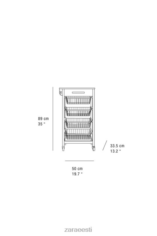 Zara puidust ja metallist ratastega panipaik unisex helebeež tarvikud 42F0H1680