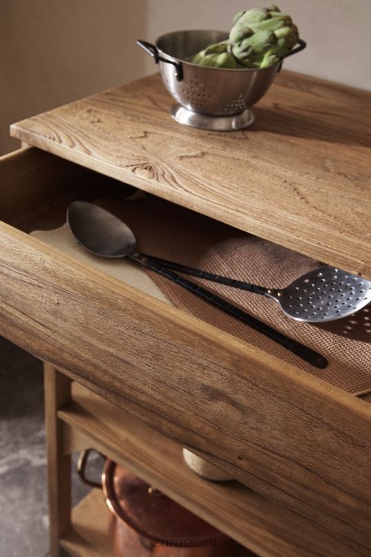 Zara puidust panipaik unisex helebeež tarvikud 42F0H1682