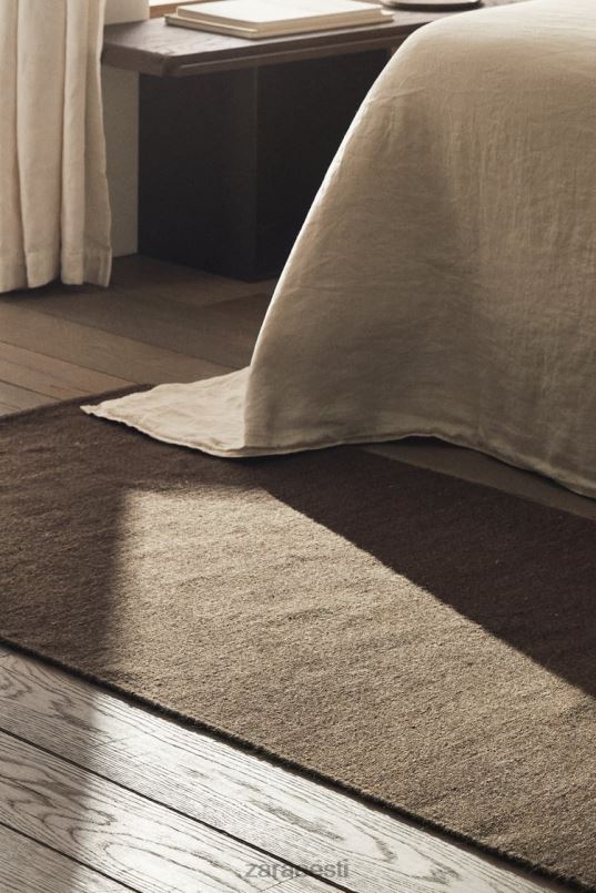 Zara villane ja puuvillane vaip unisex pruun tarvikud 42F0H1651