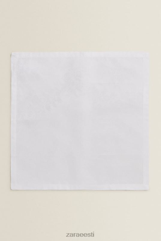 Zara lilleline žakaarsalvrätik (2 tk.) unisex valge tarvikud 42F0H1679