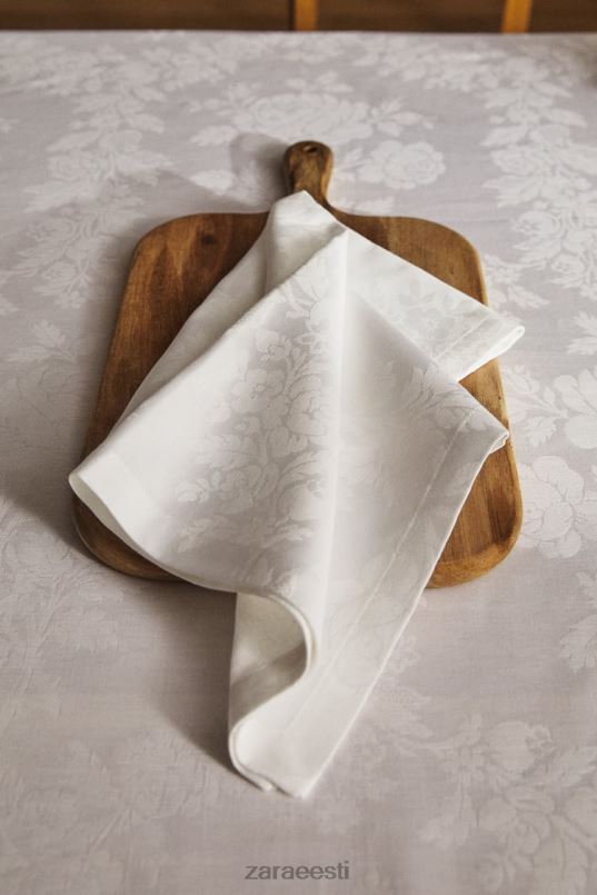 Zara lilleline žakaarsalvrätik (2 tk.) unisex valge tarvikud 42F0H1679