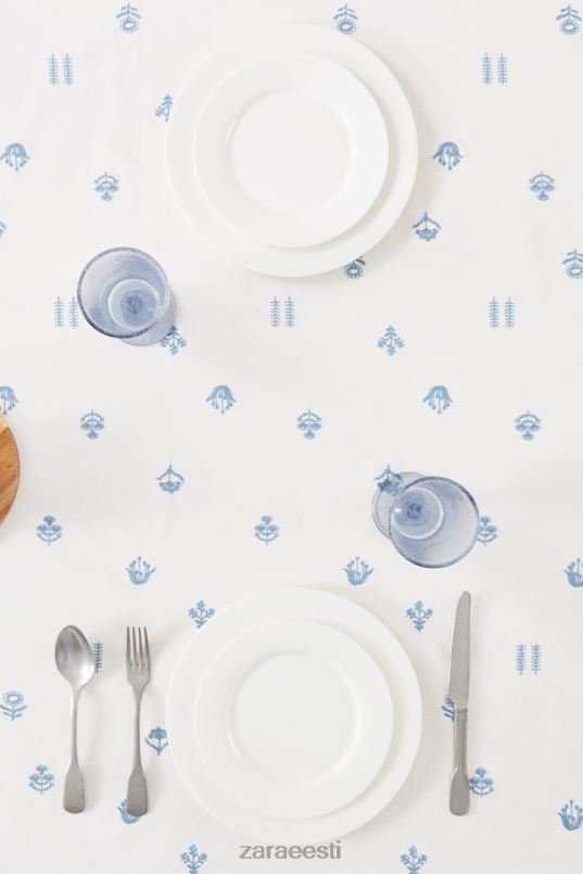 Zara tikitud lilledega laudlina unisex sinine tarvikud 42F0H1676