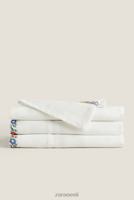 Zara tikitud puuvillane laudlina unisex valge tarvikud 42F0H1662