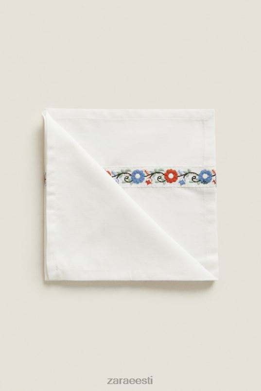 Zara tikitud puuvillased salvrätikud (2 tk.) unisex valge tarvikud 42F0H1663
