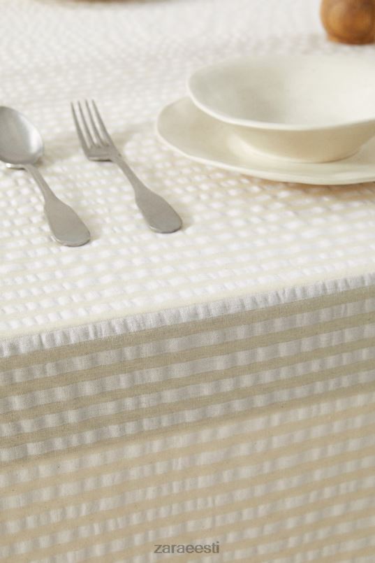 Zara triibuline laudlina unisex ekru tarvikud 42F0H1670