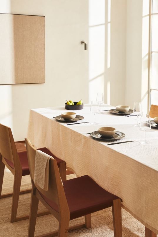 Zara triibuline laudlina unisex ekru tarvikud 42F0H1670