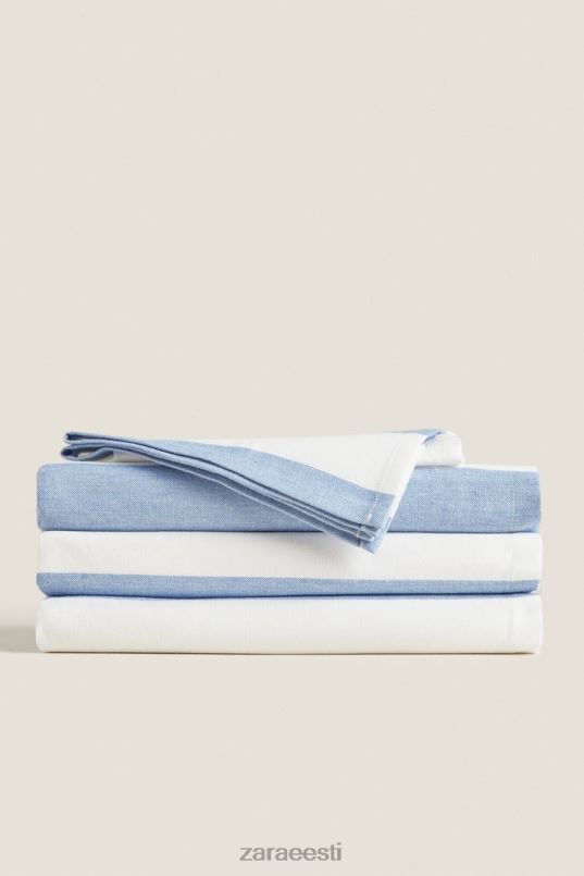 Zara triibuline puuvillane laudlina unisex sinine tarvikud 42F0H1666