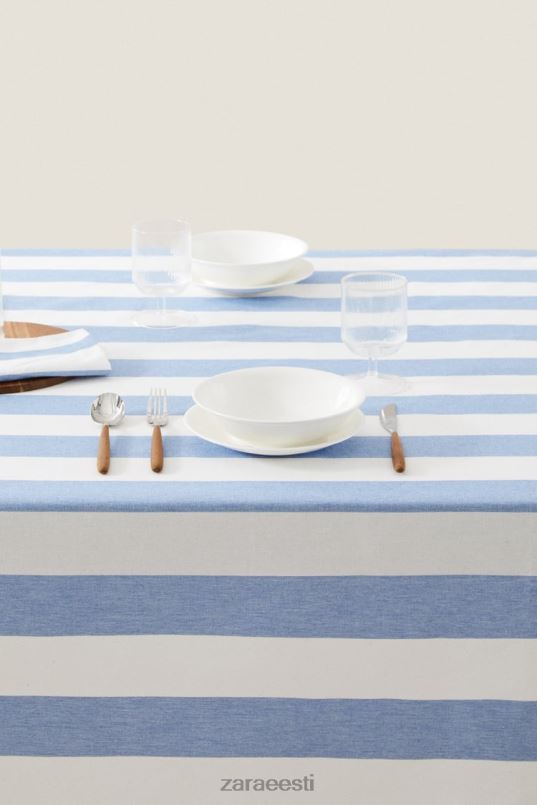 Zara triibuline puuvillane laudlina unisex sinine tarvikud 42F0H1666