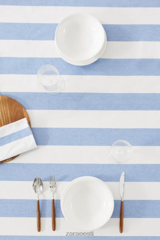 Zara triibuline puuvillane laudlina unisex sinine tarvikud 42F0H1666