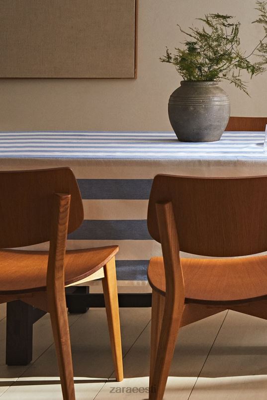 Zara triibuline puuvillane laudlina unisex sinine tarvikud 42F0H1666