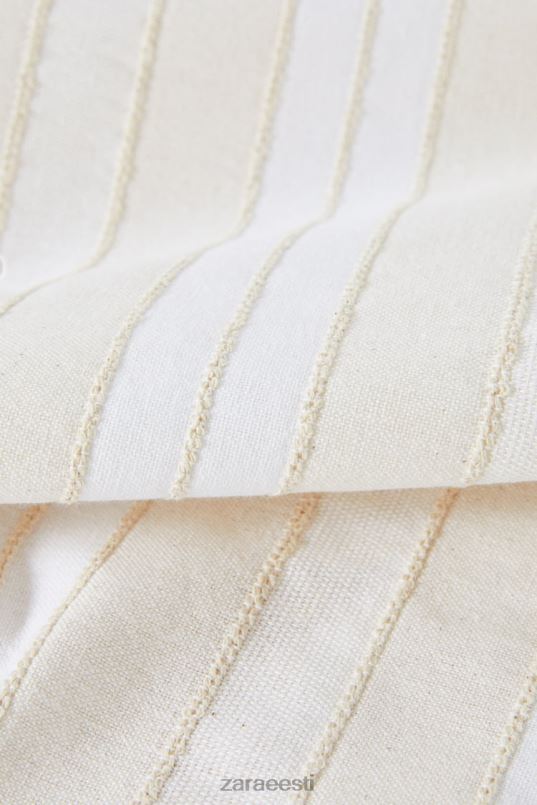 Zara värvitud niidiga triibuline laudlina unisex ekru tarvikud 42F0H1672