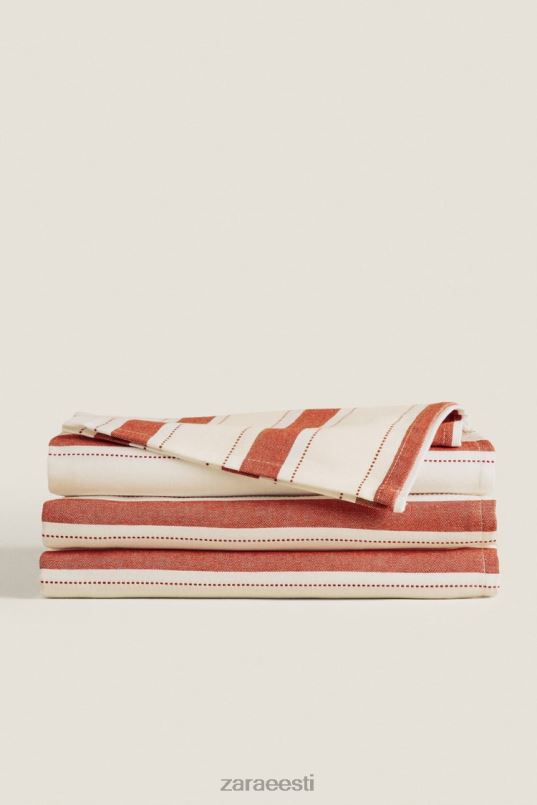 Zara värvitud niidiga triibuline laudlina unisex telliskivi tarvikud 42F0H1664