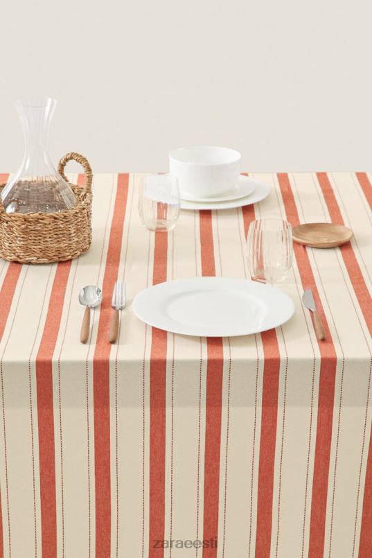 Zara värvitud niidiga triibuline laudlina unisex telliskivi tarvikud 42F0H1664