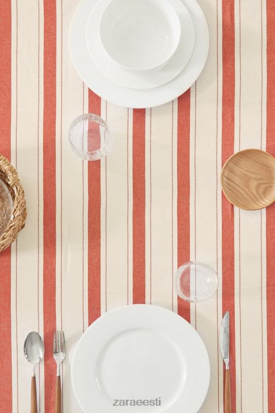 Zara värvitud niidiga triibuline laudlina unisex telliskivi tarvikud 42F0H1664