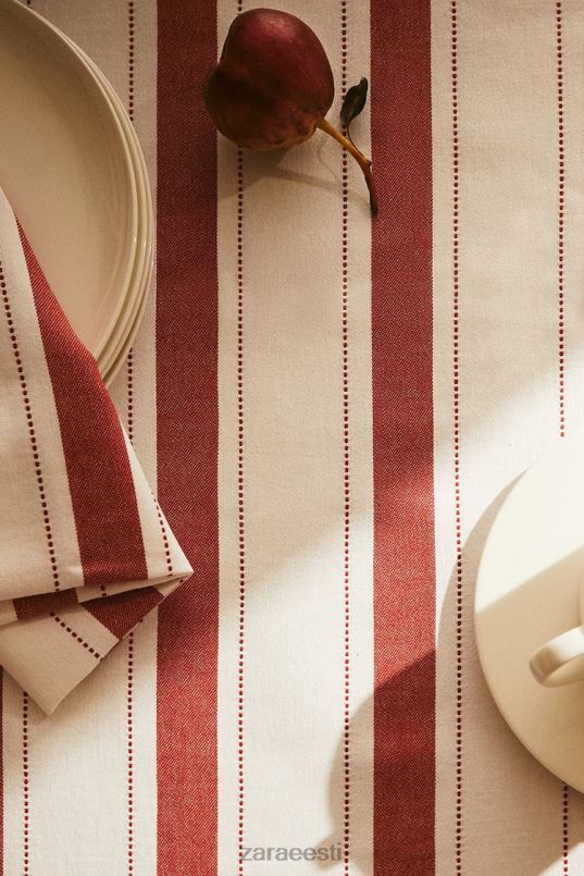 Zara värvitud niidiga triibuline laudlina unisex telliskivi tarvikud 42F0H1664