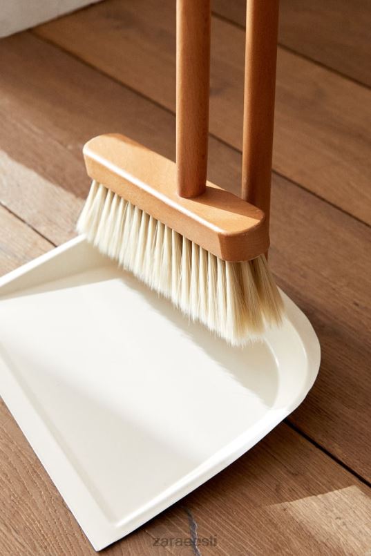 Zara puidust tolmulapp ja harja komplekt unisex valge tarvikud 42F0H1778
