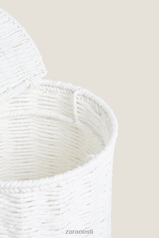 Zara eemaldatava kaanega vanapaberikorv unisex valge tarvikud 42F0H1707