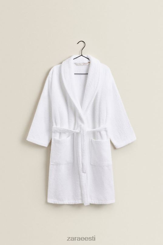 Zara esmaklassiline puuvillane hommikumantel unisex valge tarvikud 42F0H1736