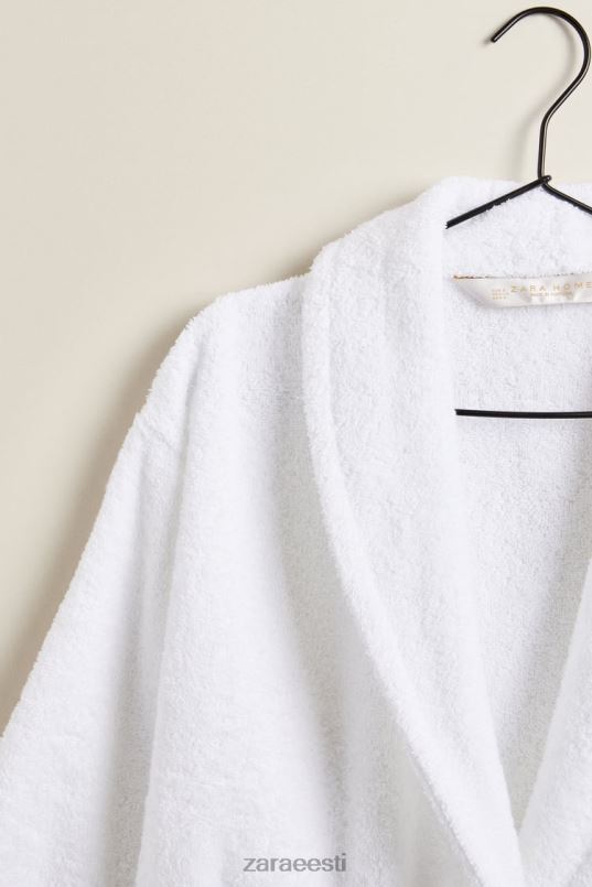 Zara esmaklassiline puuvillane hommikumantel unisex valge tarvikud 42F0H1736