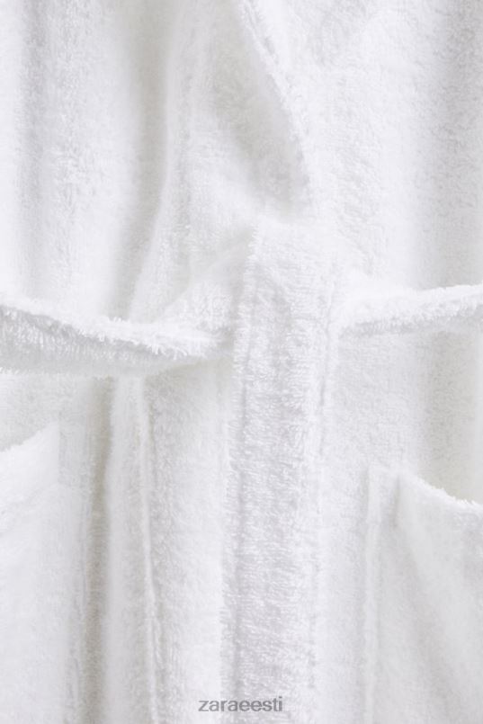 Zara esmaklassiline puuvillane hommikumantel unisex valge tarvikud 42F0H1736