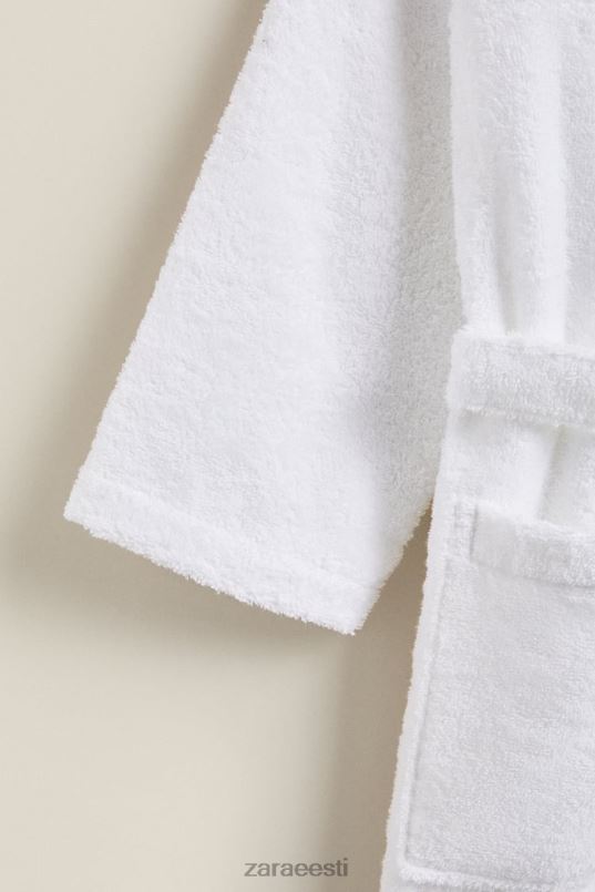 Zara esmaklassiline puuvillane hommikumantel unisex valge tarvikud 42F0H1736