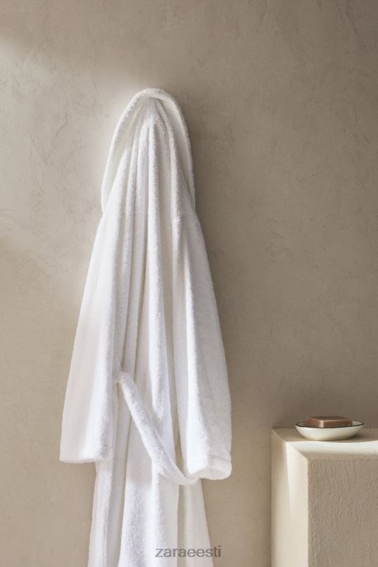 Zara esmaklassiline puuvillane hommikumantel unisex valge tarvikud 42F0H1736