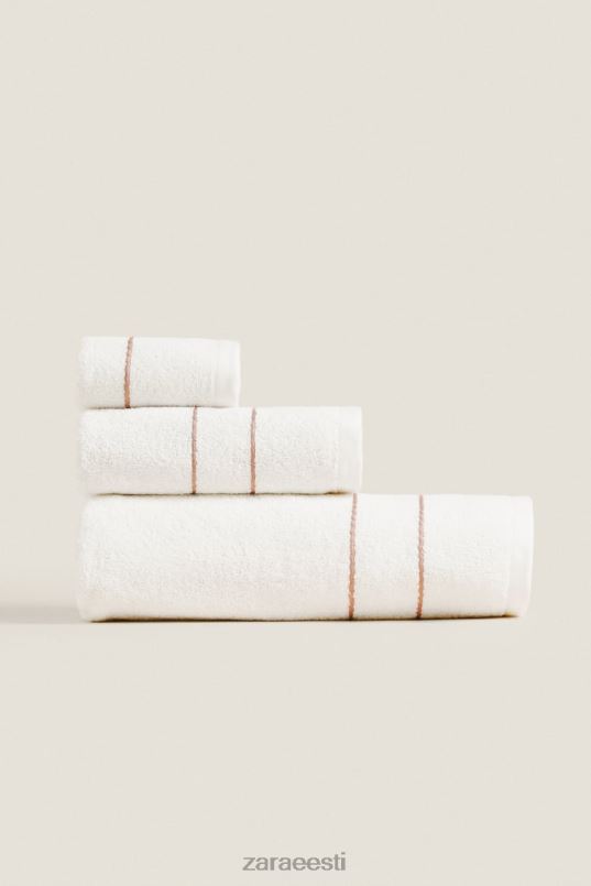 Zara kontrastsete ääristega rätik unisex kahvaturoosa tarvikud 42F0H1708