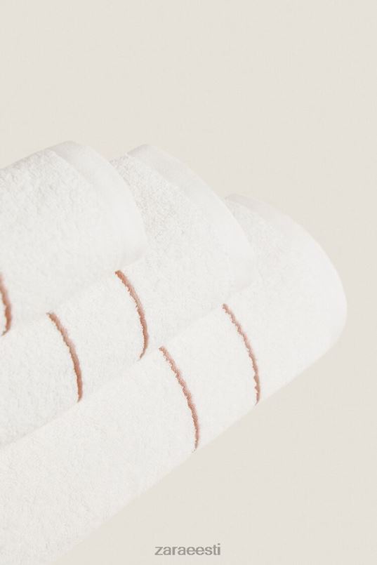 Zara kontrastsete ääristega rätik unisex kahvaturoosa tarvikud 42F0H1708