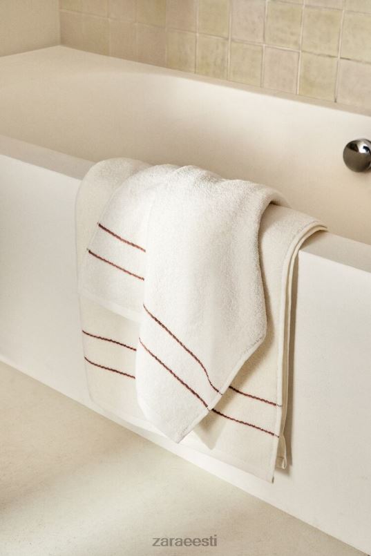 Zara kontrastsete ääristega rätik unisex kahvaturoosa tarvikud 42F0H1708