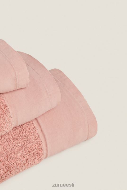 Zara linase aplikatsiooniga rätik unisex kahvaturoosa tarvikud 42F0H1713