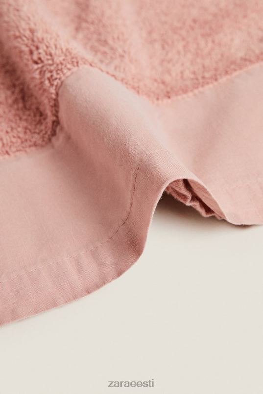 Zara linase aplikatsiooniga rätik unisex kahvaturoosa tarvikud 42F0H1713