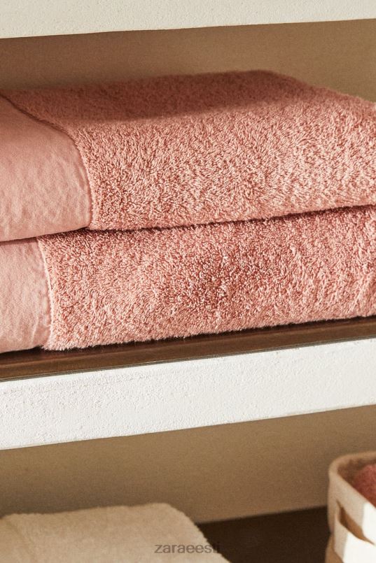 Zara linase aplikatsiooniga rätik unisex kahvaturoosa tarvikud 42F0H1713