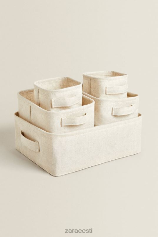 Zara puuvillane ja linane organiseerimiskarp unisex helebeež tarvikud 42F0H1712